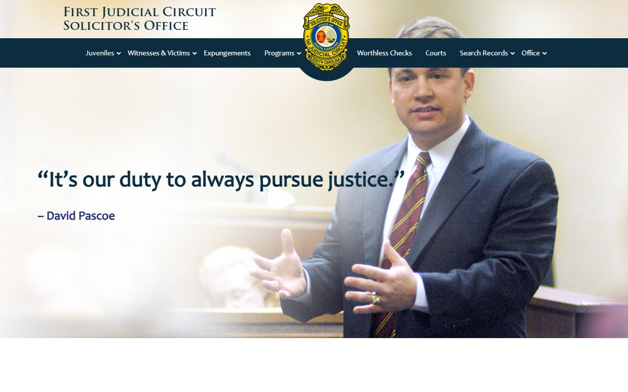 Orangeburg County criminal court records First Circuit Solicitor