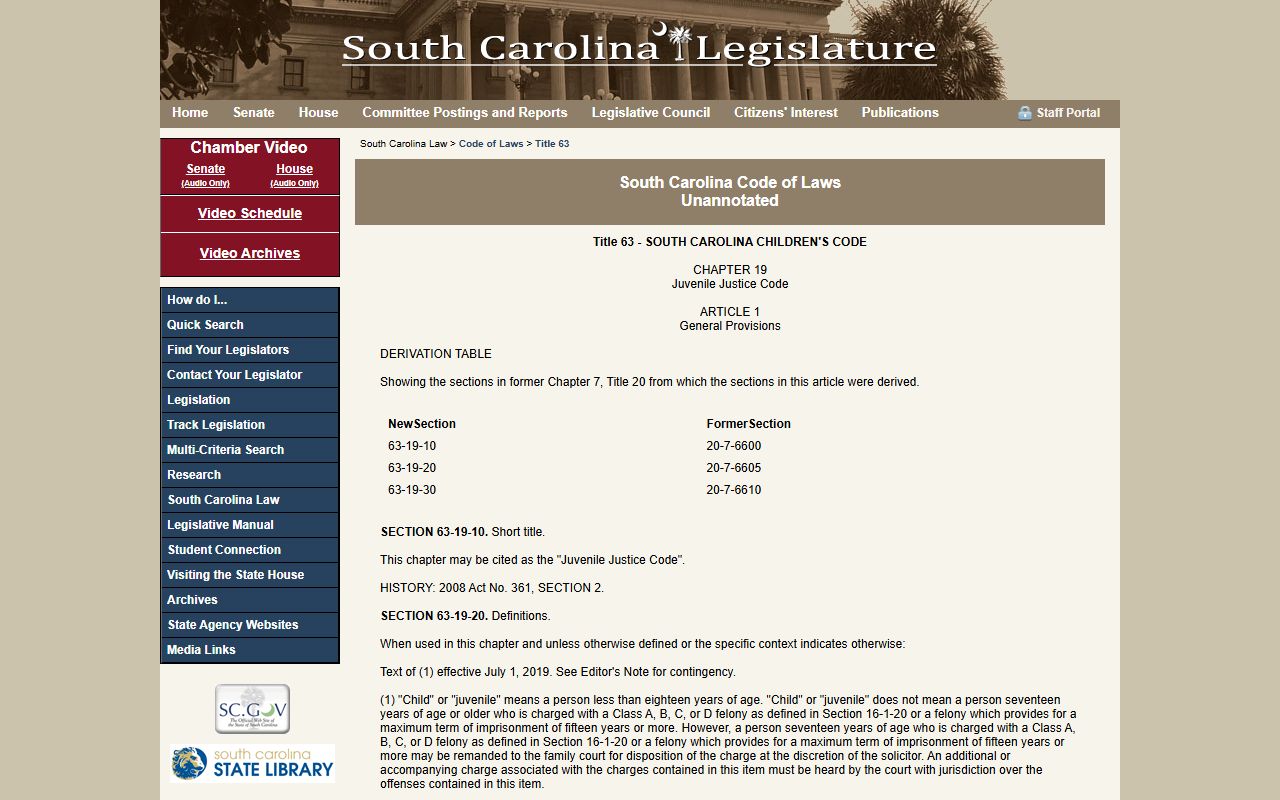Orangeburg County criminal court records juvenile confidentiality provisions